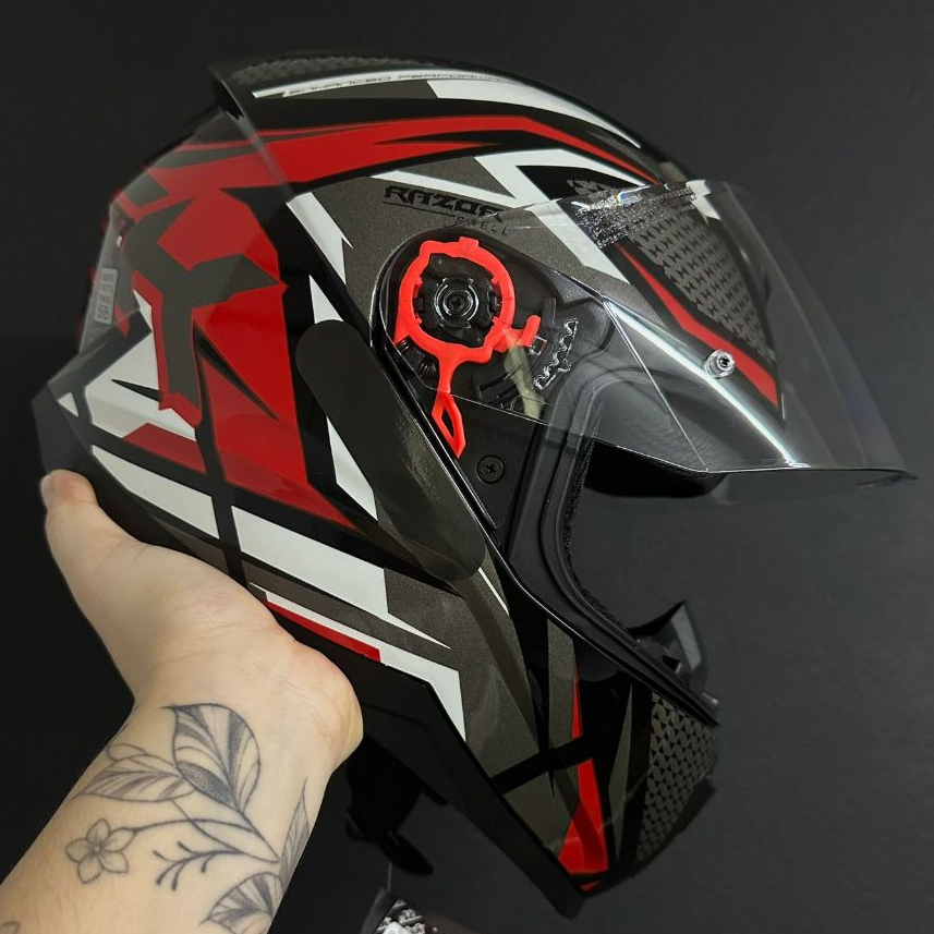 CAPACETE NORISK BARATO ORIGINAL RAZOR SHARP PRETO VERMELHO BRANCO MASCULINO FEMININO NOVO PROMOÇÃO TOP