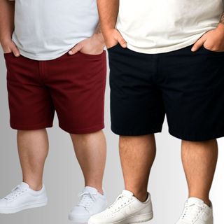Kit 2 Bermudas Sarja Brim Masculina Plus Size 48 ao 58 Extra Grande em Oferta na Shopee