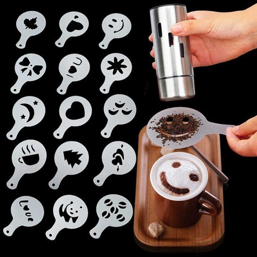 Kit Stencil Barista 16 Moldes Para Decorar Café