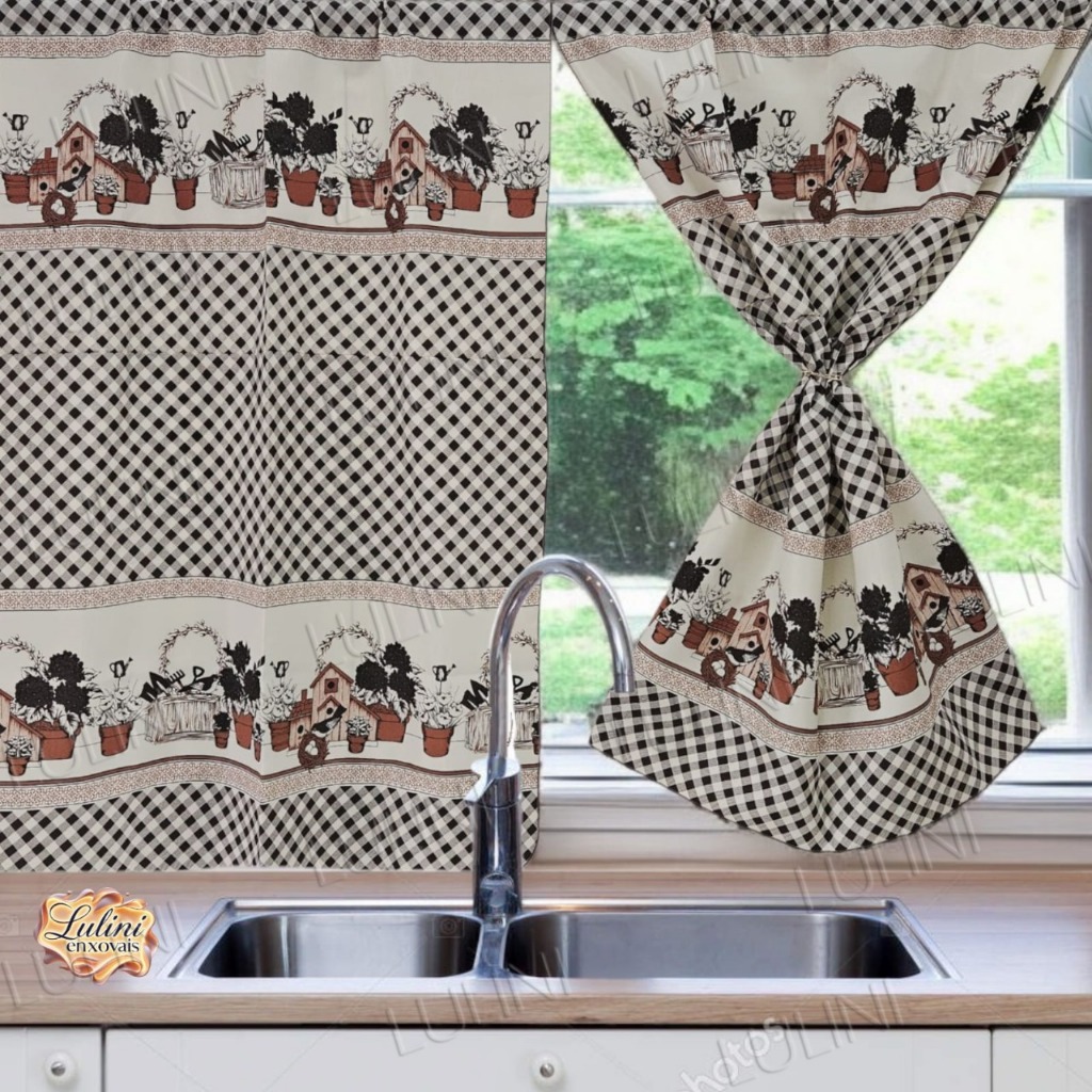Cortina Cozinha Janela Vitro Estampada PREÇO DE FÁBRICA em Oferta na Shopee
