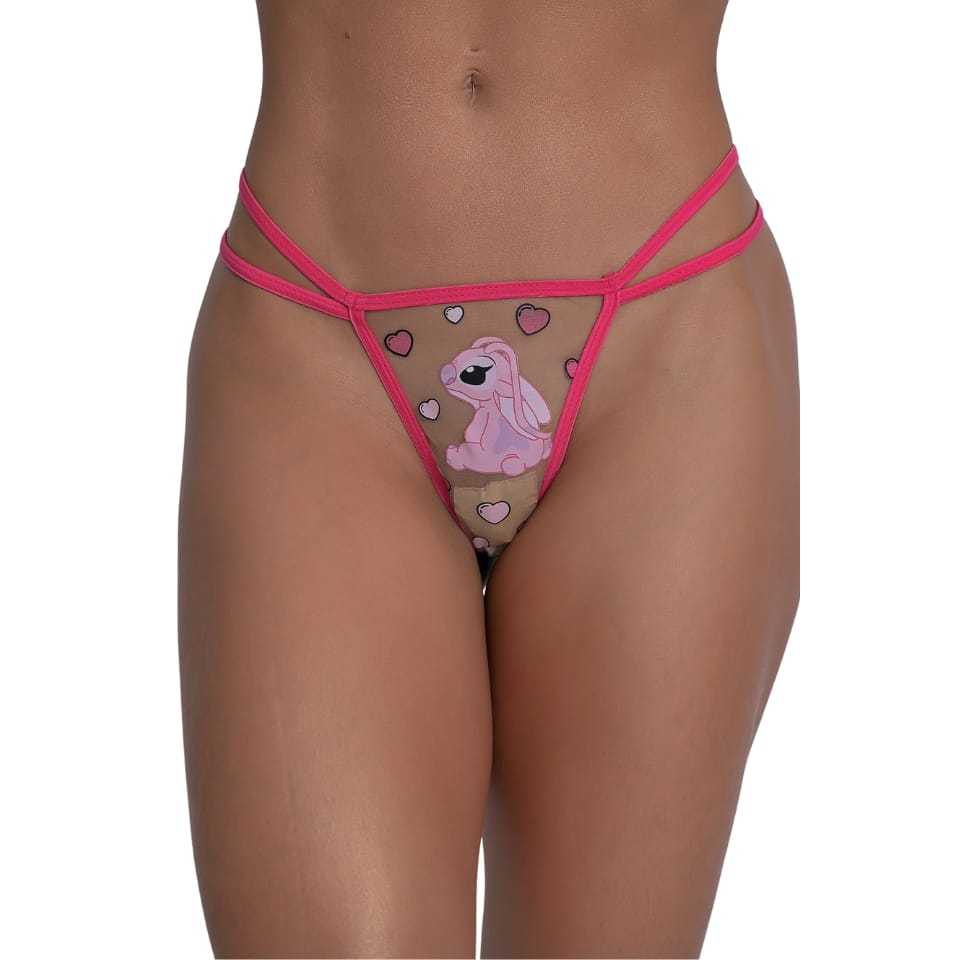 TANGA STITCH HELLO KITTY  Fio Dental Transparente Sexy Fofa Cute Calcinha