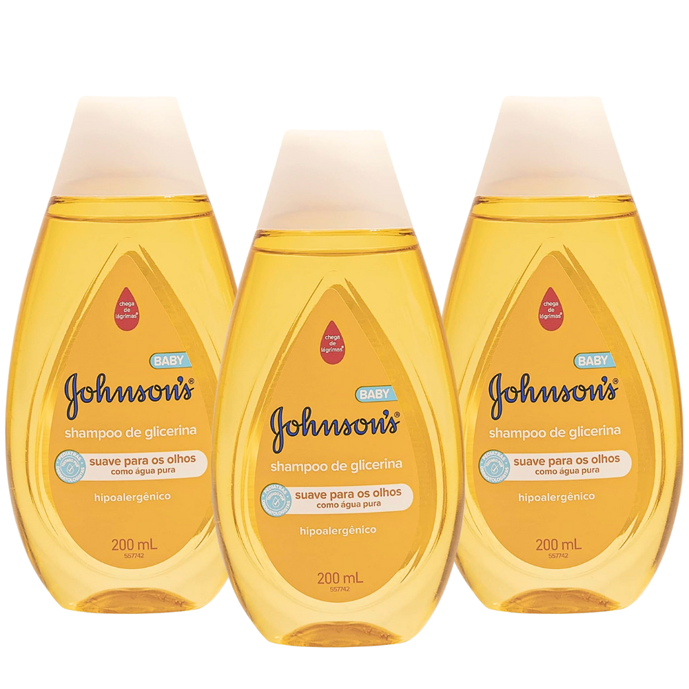 KIT 3 Shampoo Johnsons Baby 200ml