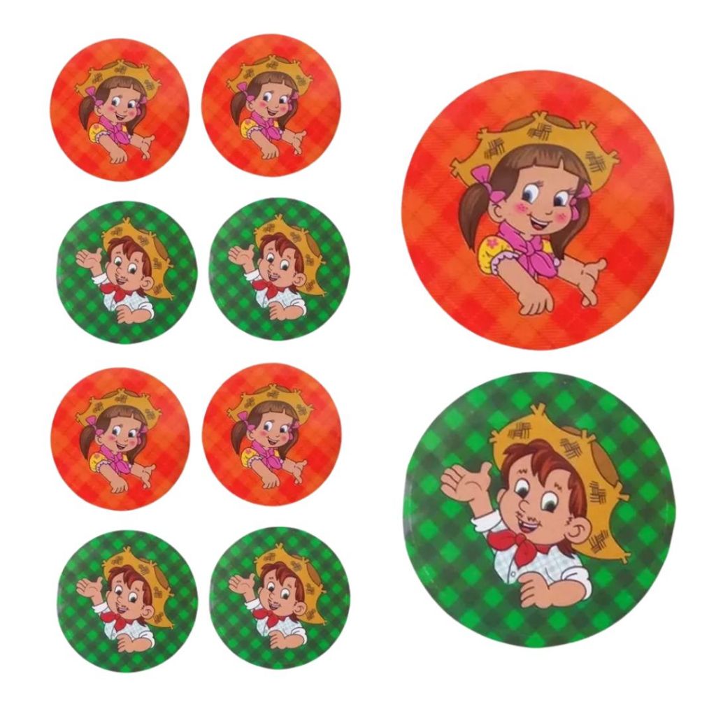 160 ADESIVO ETIQUETA PARA FESTA FESTA JUNINA 5CM 61.5 ( NC TOYS ETIQUETA) FESTA JUNINA 2025 em Oferta na Shopee