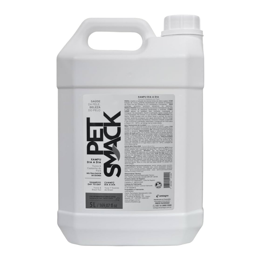 Pet Smack Shampoo Dia a Dia Neutraliza Odores 5L