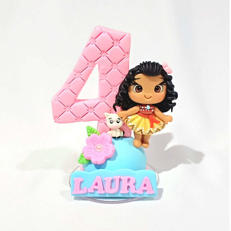 Vela de Biscuit Moana – Para Aniversários e Topo de Bolo! em Oferta na Shopee
