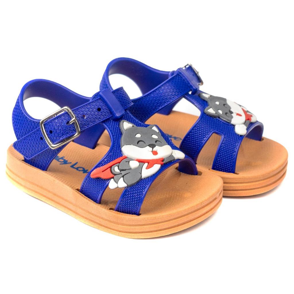 Sandália Papete Infantil Masculina Menino Bebê Macia Confortável Detalhe Gatinho Fivela Moda Criança