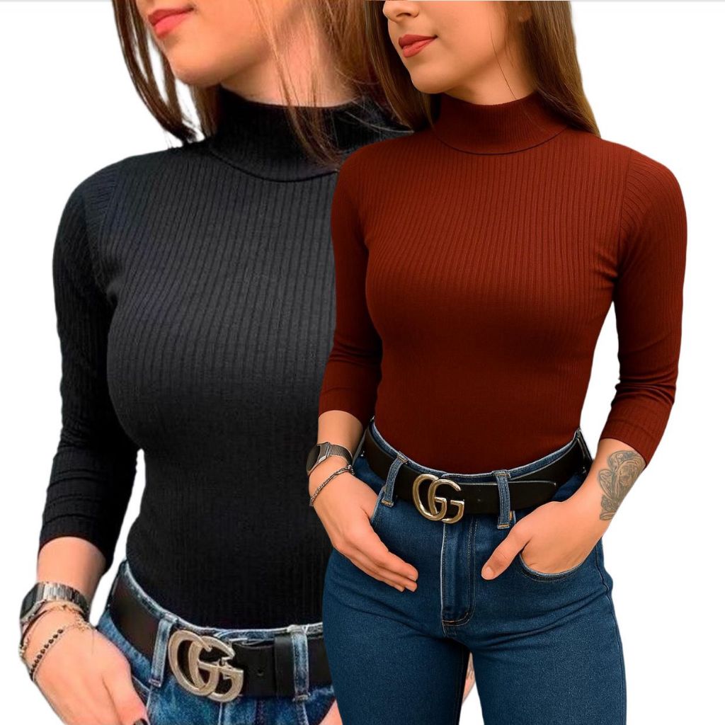 Blusa de Frio Feminina Gola Alta Cacharrel