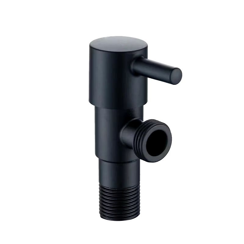 Registro em Metal 1/4 de Volta e Saida de 1/2 Preto Fosco Super Luxo 14815B