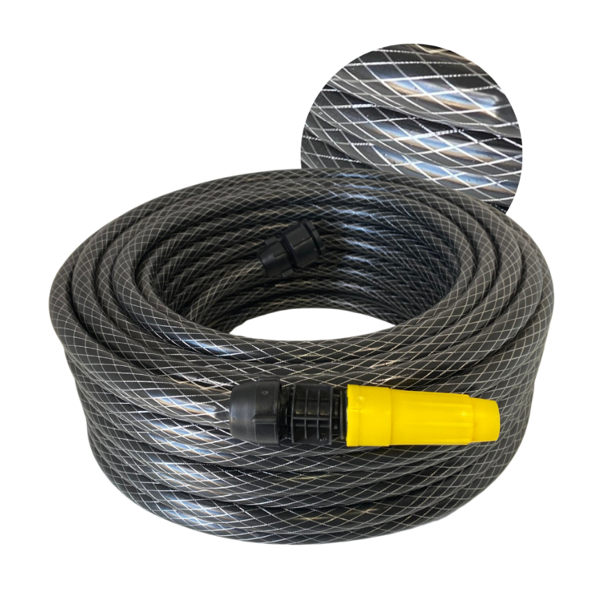 Mangueira De Jardim Trançada 10,15,20,25,30 e 50 Metros Grafite Reforçada Não Dobra Super Flexível em Oferta na Shopee