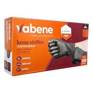 Luva Descartável Viniflex Vabene Preta Tamanho G Caixa com 100 Unidades. em Oferta na Shopee