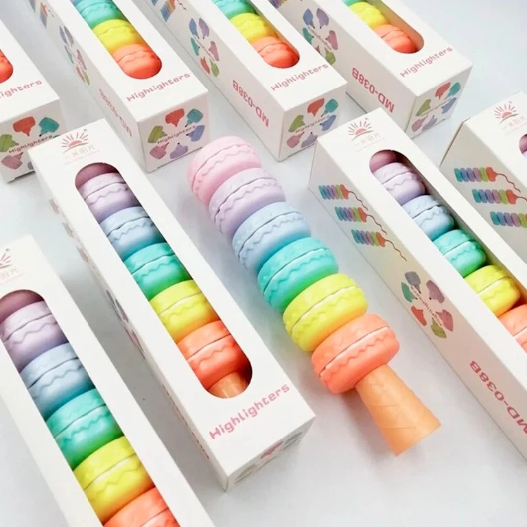 Marca Texto Troca Ponta Divertido Cores Neon e Candy Marcador Macaron Bolas Papelaria Fofa em Oferta na Shopee