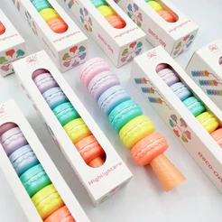 Marca Texto Troca Ponta Divertido Cores Neon e Candy Marcador Macaron Bolas Papelaria Fofa