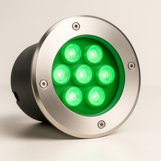 Spot LED Balizador 7W para Chão e Jardim Embutir solo Jardim Escada Fácil Instalação Verde Branco