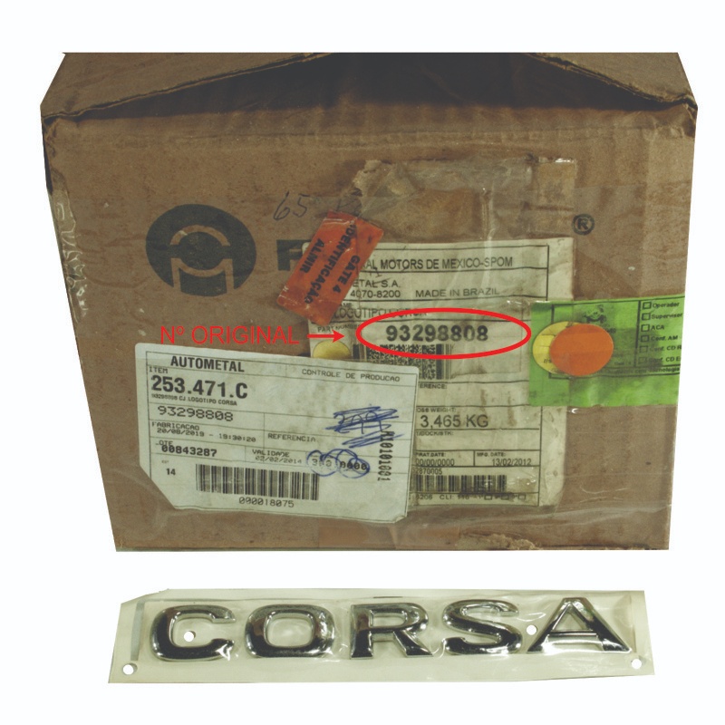 Emblema Corsa Original Gm Porta Malas N°93298808
