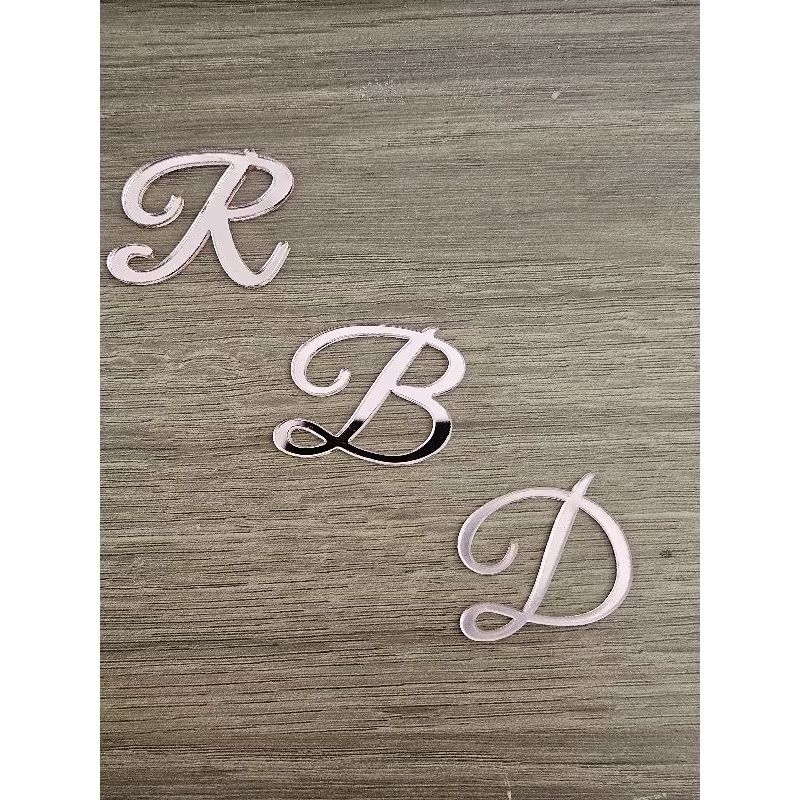 Letra aplique autocolante rose espelhado 2,5cm - Escolha sua letra e a quantidade