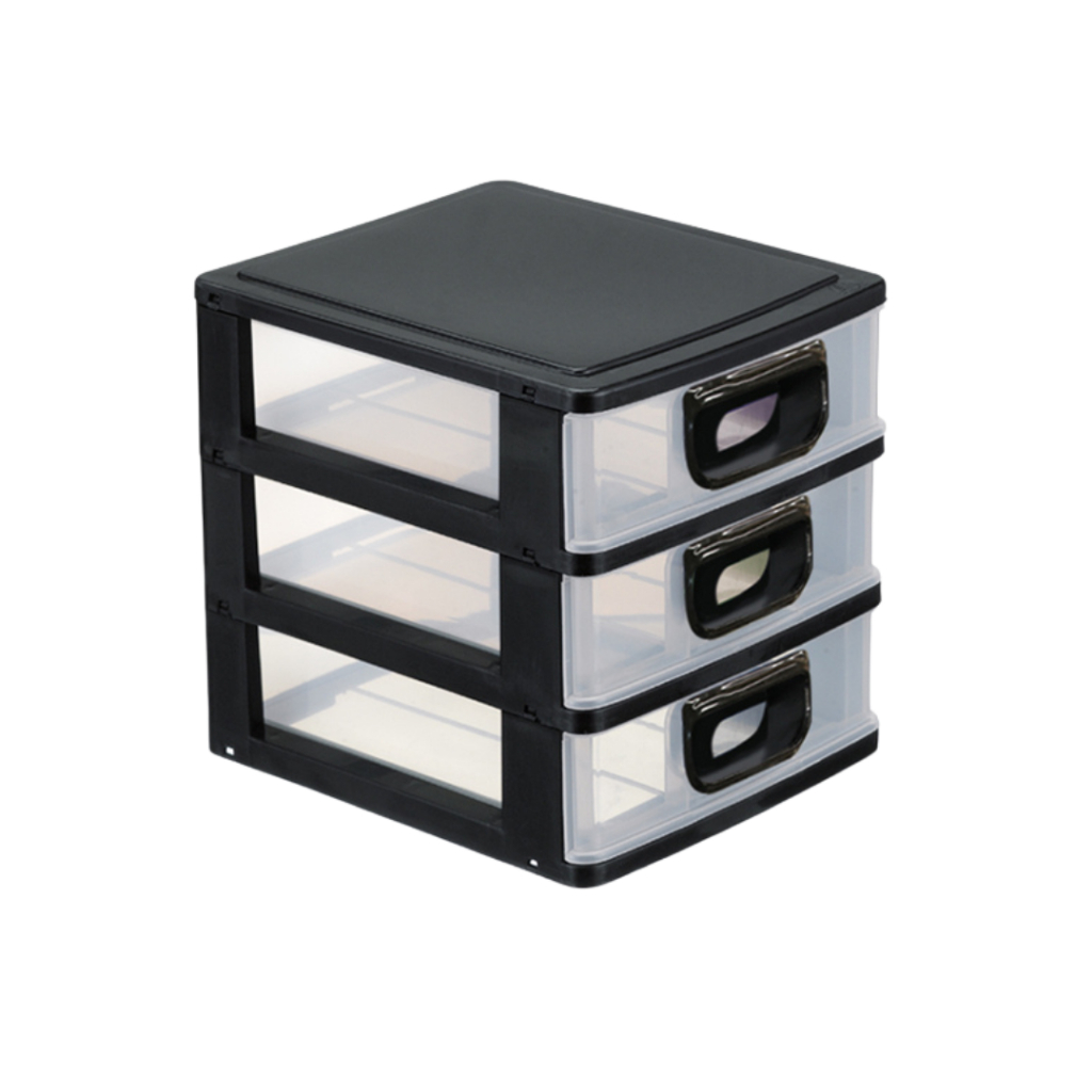 Organizador De Mesa Gaveteiro Micro Porta Tudo 3 Gavetas