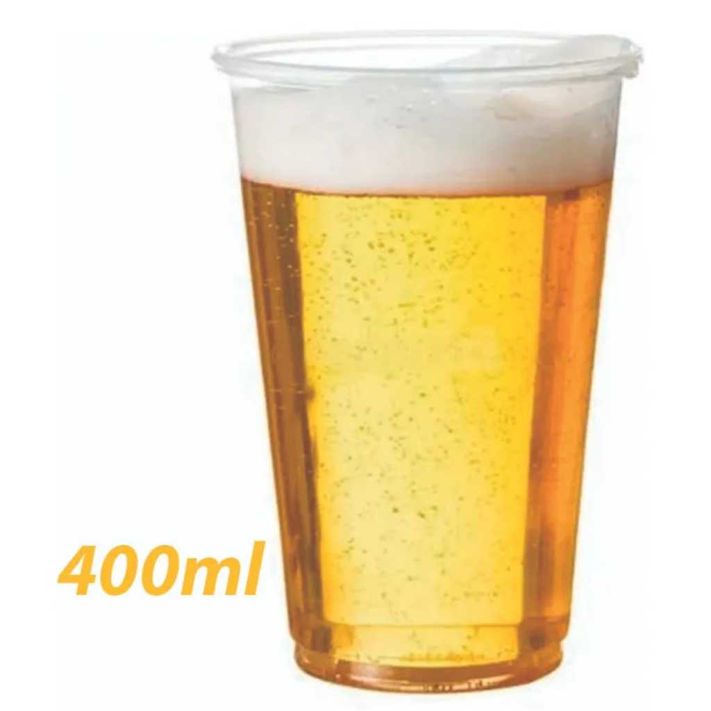 Copos Descartáveis 400ml Chopp Ultra PP Liso Transparente Premium em Oferta na Shopee