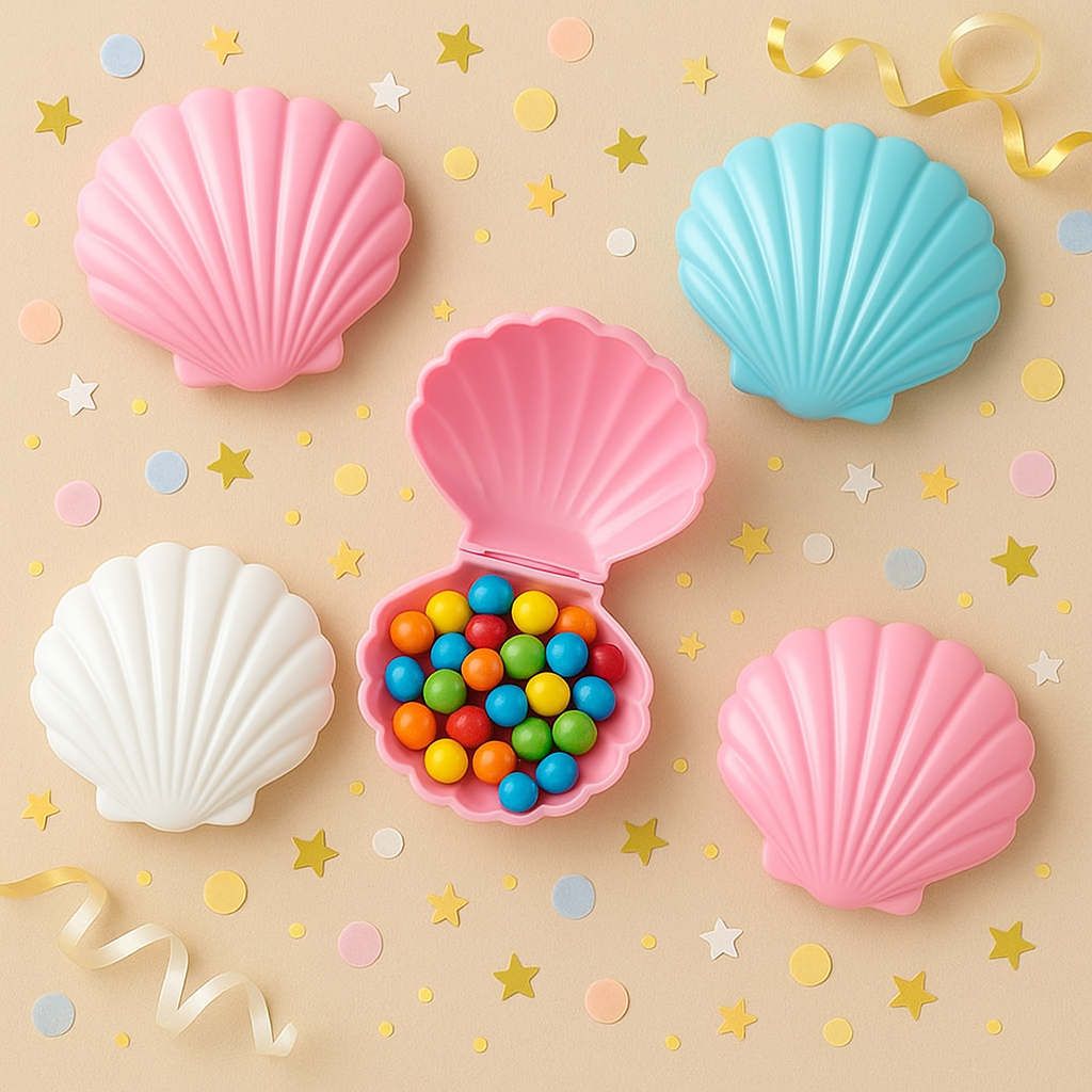 Kit 5 Caixinha Concha Para Doces e Lembrancinhas Decoração Aniversário Pequena Sereia Caixa em Oferta na Shopee