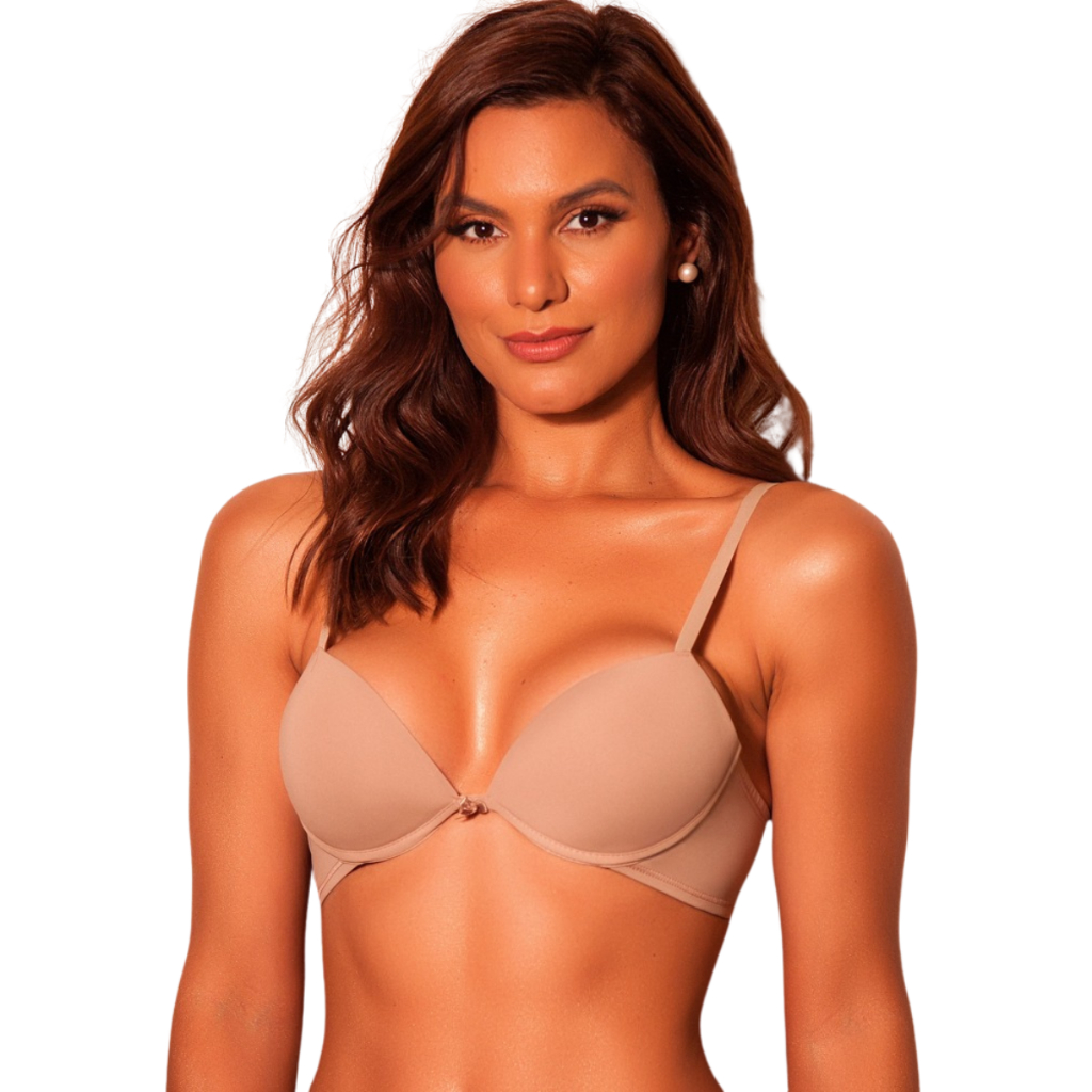 Sutia Feminino Push Up Básico Com Bojo Bolha e Aro Confortável Alça Fina Poliamida Alta Sustentação