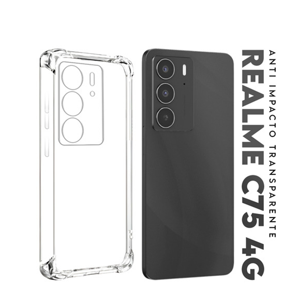 Capa Anti Impacto Realme C75 Capinha Transparente De Silicone Para Realme C75 Com Borda Protetora