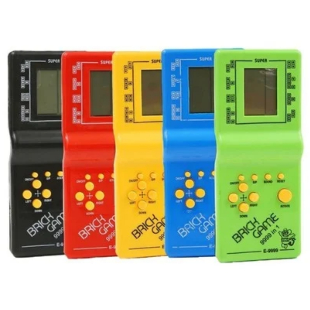 Mini Game Retrô Portátil com 9999 Jogos Clássicos Tetris Brick Game Cores Sortidas