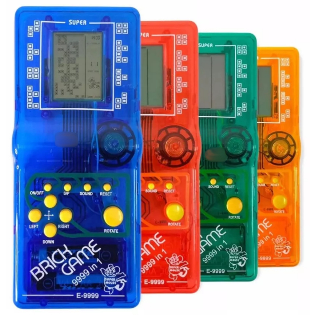 Kit Mini Game Retrô Portátil 9999 Jogos Clássicos Tetris Brick Game Cores Sortidas Atacado