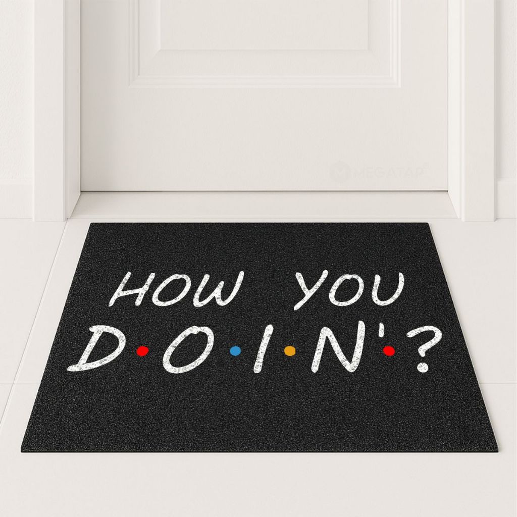 Tapete Capacho Vinil Friends How Do You Doin? 60x40 Welcome Serie Seriado Filmes Divertido