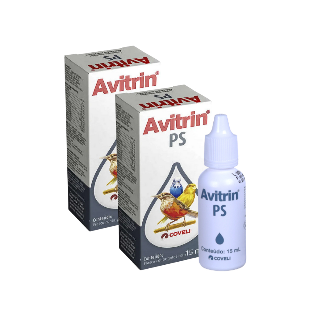 Kit 2 Avitrin PS Peito Seco para Aves Pássaros 15ml Coveli
