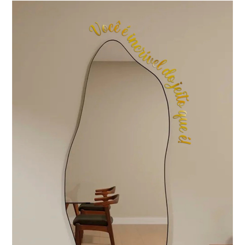 Frase Decorativa Motivacional Acrílico Espelhado de Parede
