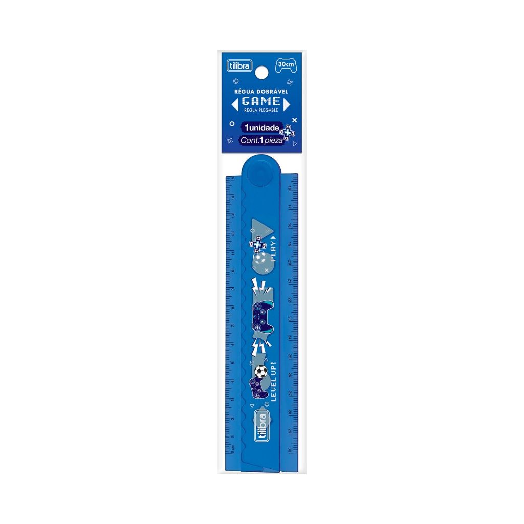 Régua Dobrável Decorada Game 30cm - Tilibra