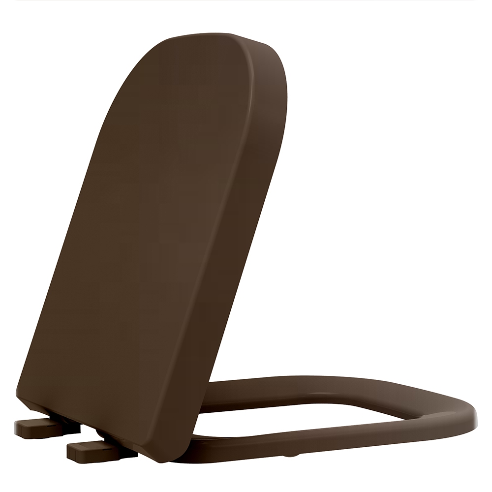 Assento Sanitário Deca Piano Termofixo Soft Close Marrom Fosco | Tampa Vaso Slow Close Luxo