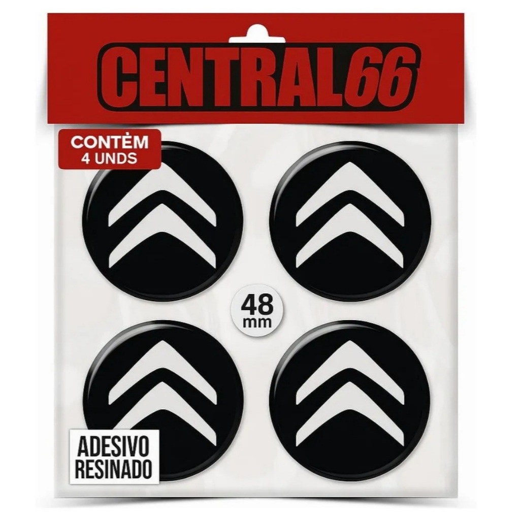 Jogo Emblema Adesivo Centro de Roda 48mm Citroen Picasso Resinado