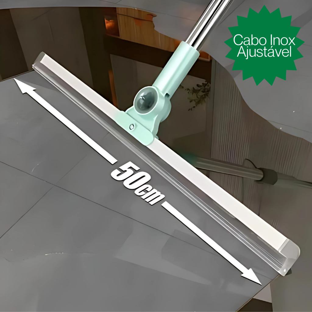 Rodo de Silicone Para Limpeza de Piso Vidros Com Gancho Secos e Molhados Uso Duplo Vassoura Mágica