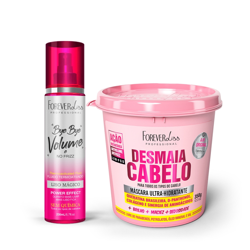 Kit Desmaia Cabelo 350g Com Bye Bye Volume Forever Liss - Beauty