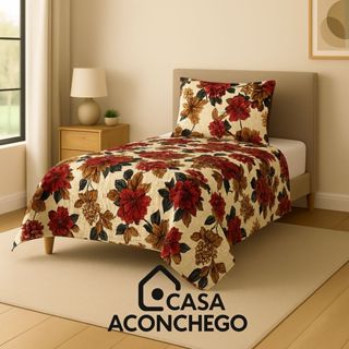 Cobre Leito Solteiro 2 Peças em Tecido Piquet – Leve, Prático e Elegante | Promoção Imperdível! em Oferta na Shopee