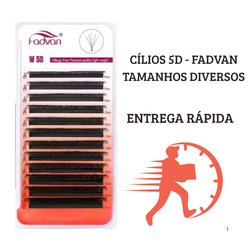 Cilios Fadvan 5d W Profissional Extensao 7D Tamanhos Variados Alongamento Egipcio Brasileiro