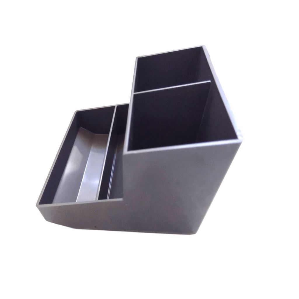 Porta Lapis Caneta Organizador de Mesa Escritorio 4 Divisórias Simples e Funcional – Plastico Resistente