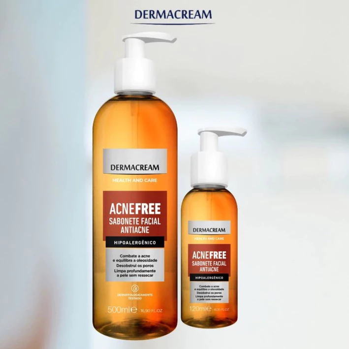 Sabonete Liquido Facial Anti Acne - Acne Free 500ml Dermacream