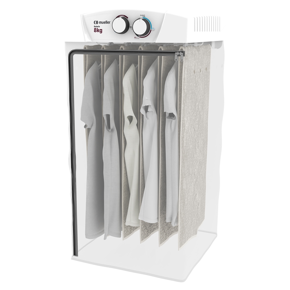 Secadora de Roupa Mueller Solaris 8 kg com timer ar quente e frio 6 varões e 5 cabides em Oferta na Shopee