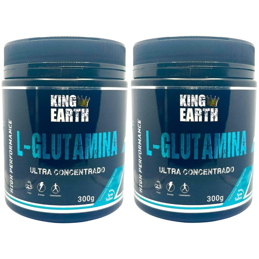 Kit 2 L-Glutamina 300g 100%Pura - King Earth