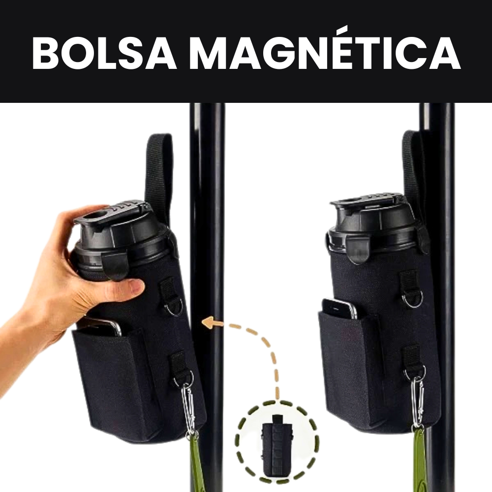 Bolsa Magnética Usar Academia Suporte para Garrafa de Água com Ímã e Bolso Gym Bag Impermeável
