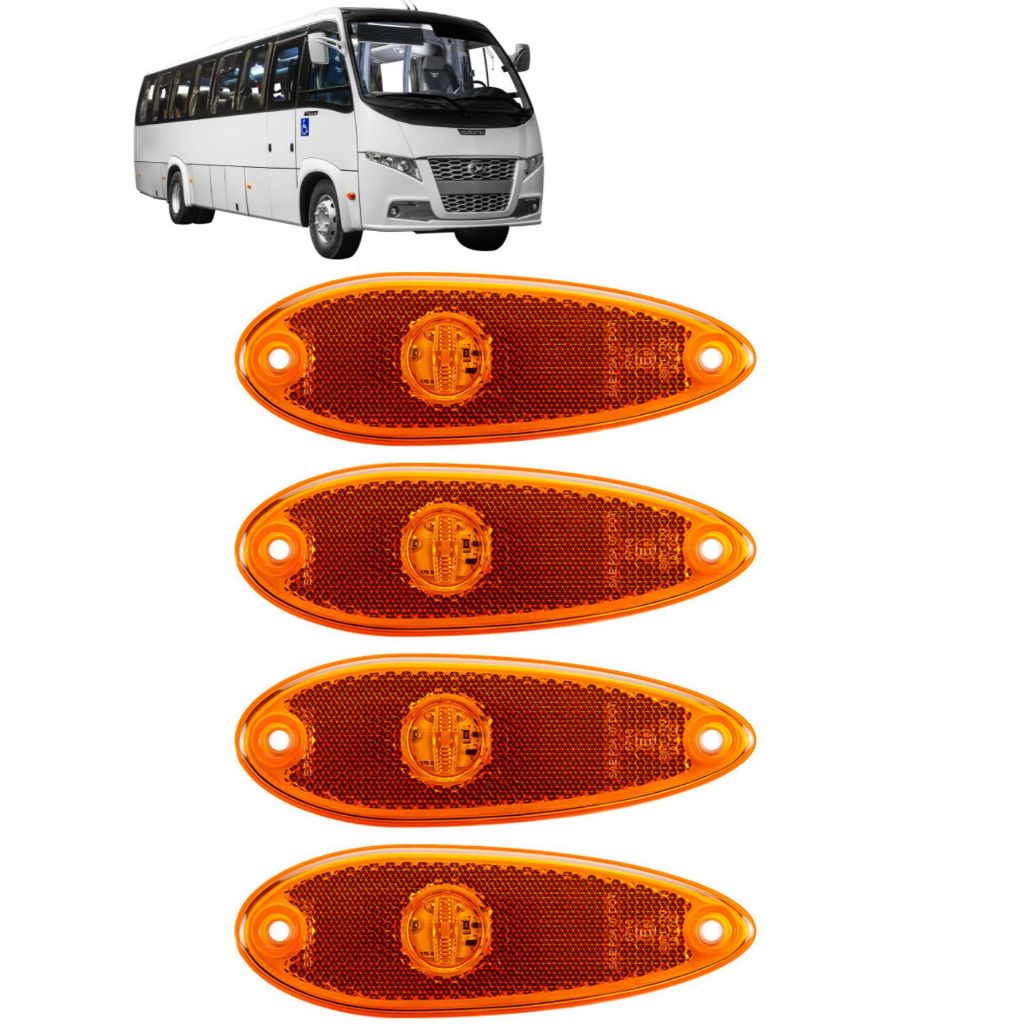 Kit 4 Lanterna Lateral Ônibus Micro Onibus Volare Caio Apache Vip Led Bivolt em Oferta na Shopee