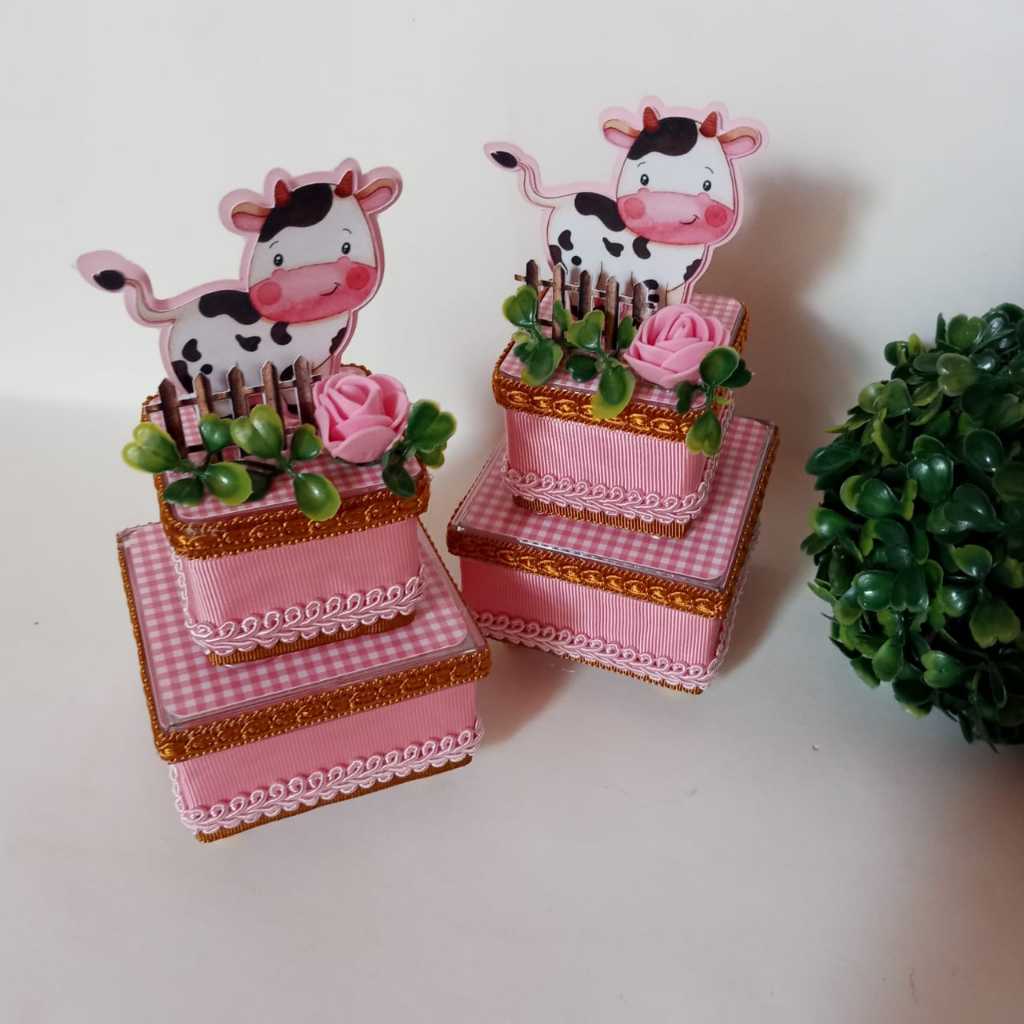 Caixinha Fazendinha rosa - Personalizados Fazendinha - Lembrancinhas Fazendinha