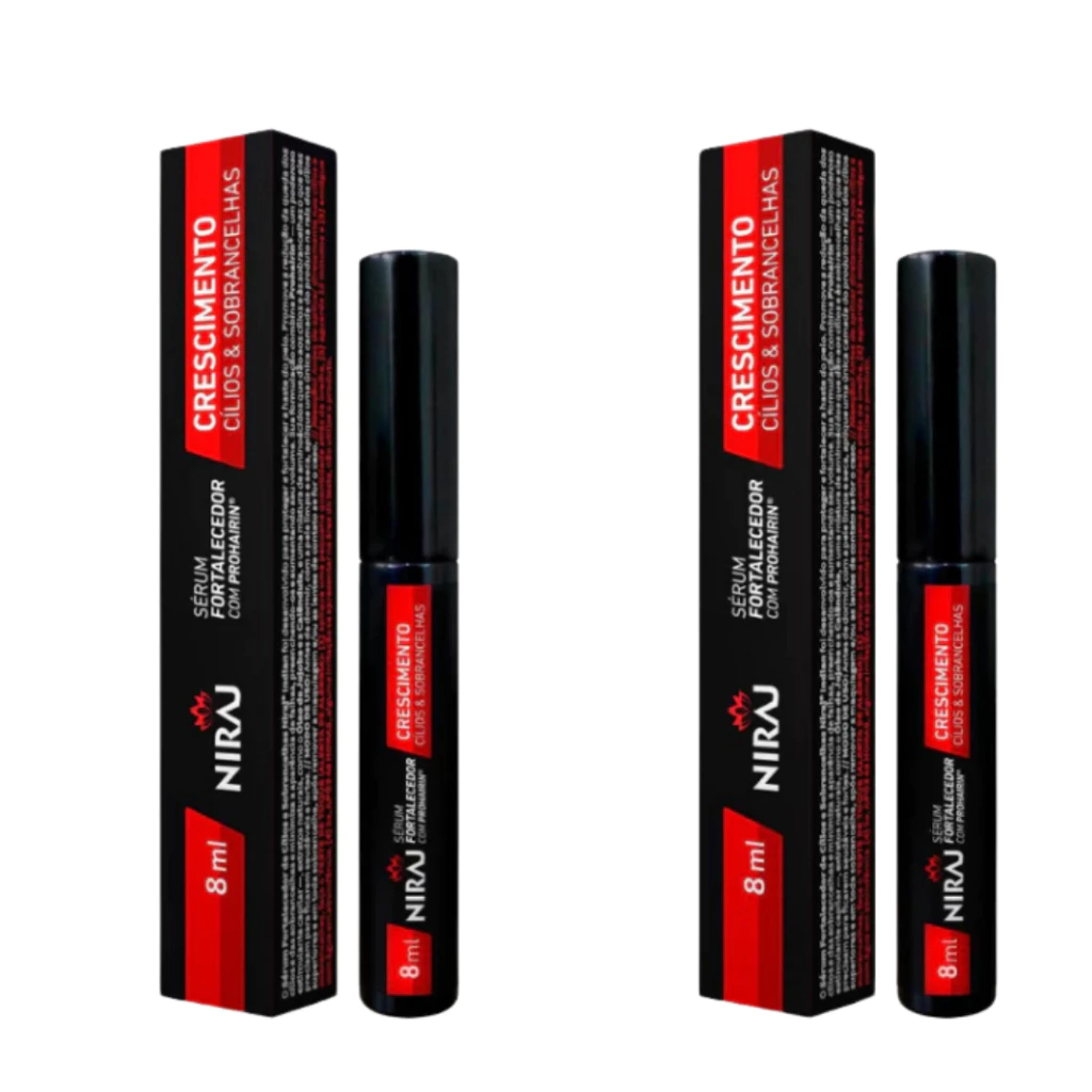 KIT 02 Serúm Crescimento e Fortalecimento Cílios E Sobrancelhas Niraj 8ml