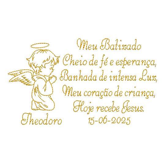 Toalha de Batizado/Batismo/Personalizada Com Texto Nome e Data/Cor Editável em Oferta na Shopee