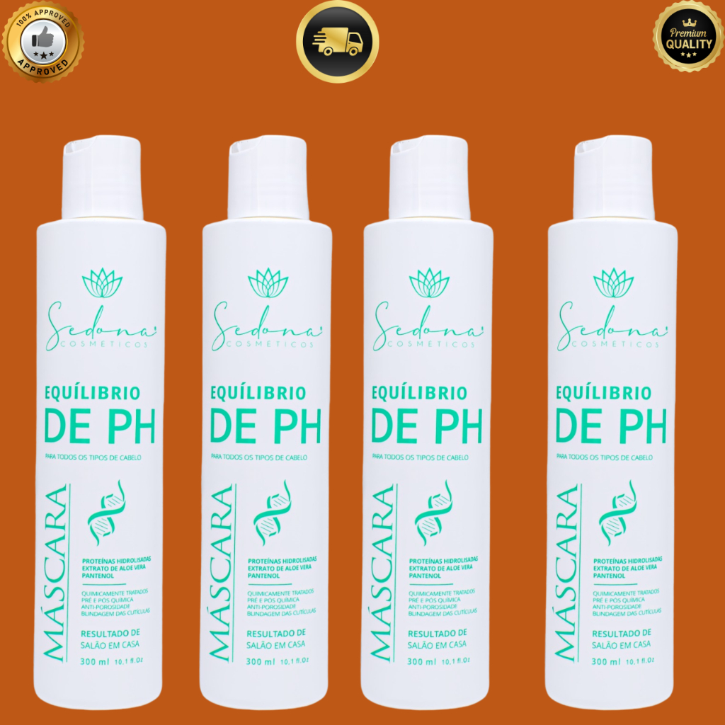 kit Máscara Acidificante  Equilíbrio de PH 300ml Tratamento  Máscara Anti Porosidade Anti Frizz