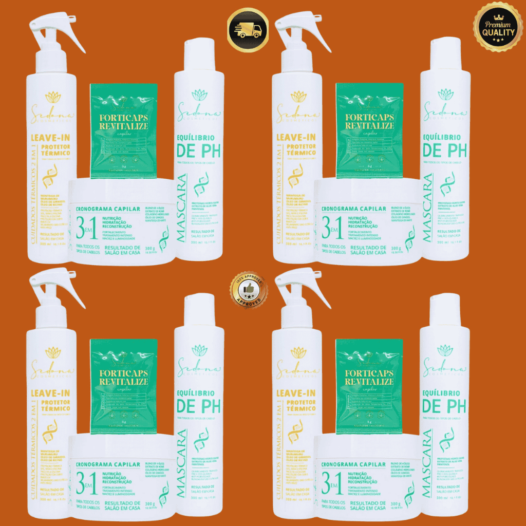 Kit Cronograma Leave-In + Máscara Equilíbrio PH + Cápsula Revitalize Cuidado completo para seus fios