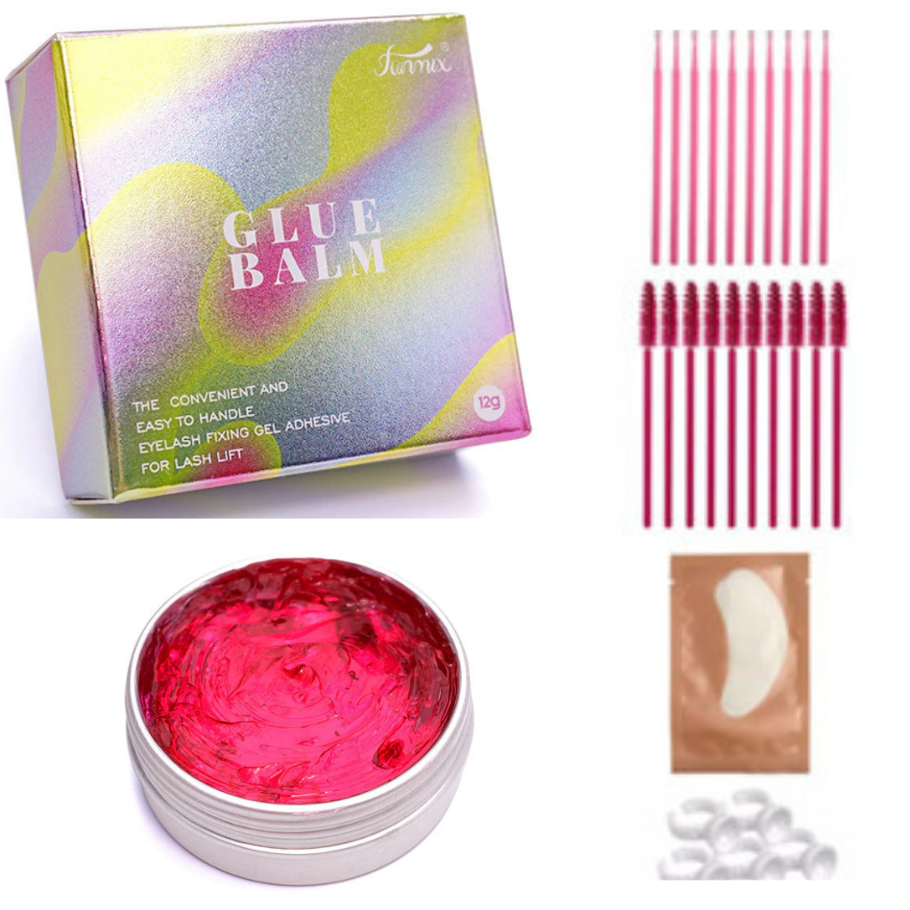 KIT Fixador de cilios Lash Lifiting  Balm Funmix Bálsamo Funmix Glue Balm 12g
