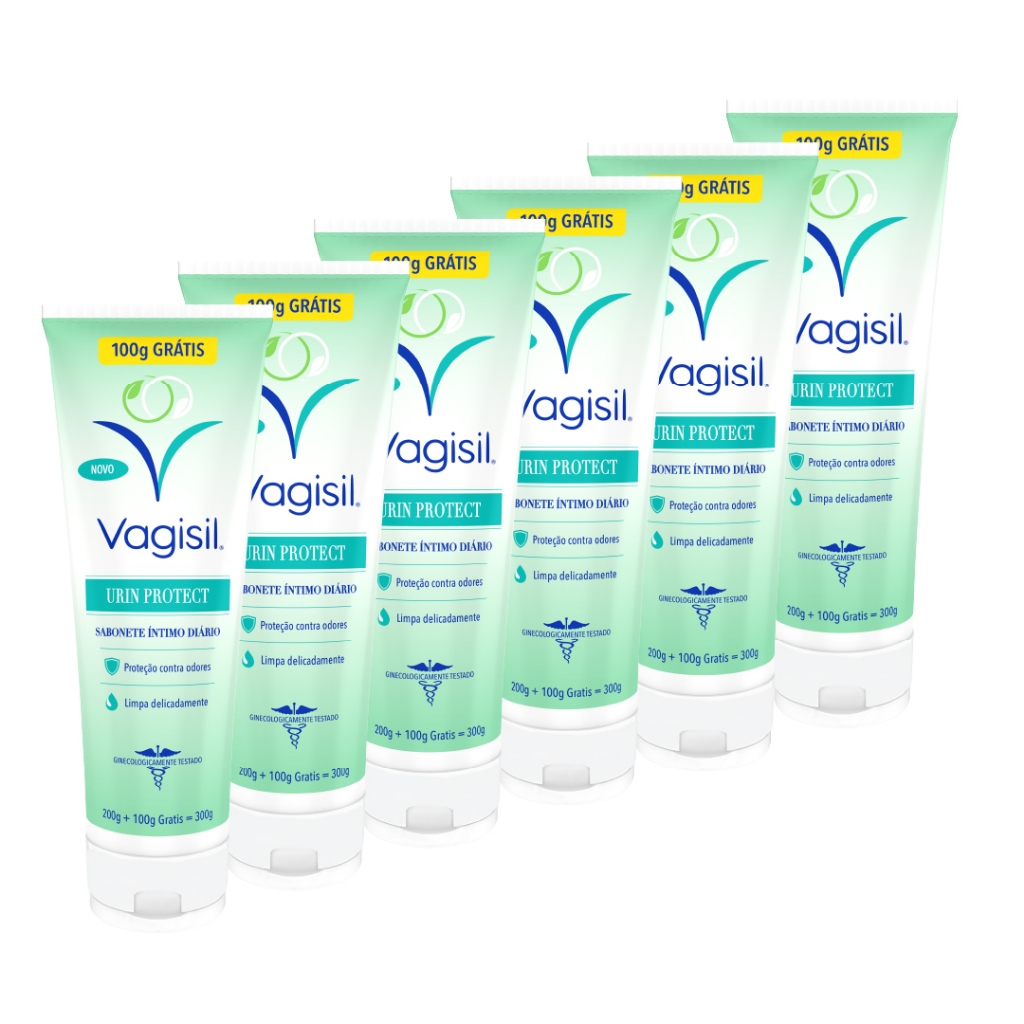 Kit 6x Vagisil Sabonete Líquido Íntimo Urin Protect 200 + 100g Grátis em Oferta na Shopee