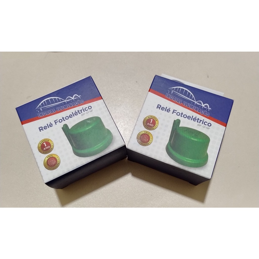 KIT 2 Relé Fotocélula Fotoelétrico Automático Bivolt com Suporte Fixação Sensor Trifácil